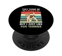 Vintage pensano che io sia pazzo, ma mi piace proprio il cane Fox Terrier PopSockets PopGrip Adesivo