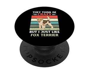 Vintage pensano che io sia pazzo, ma mi piace proprio il cane Fox Terrier PopSockets PopGrip Adesivo