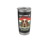 Vintage pensano che io sia pazzo, ma mi piace proprio Spinone Dog Bicchiere termico in acciaio inox doppia parete