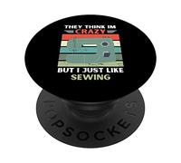 Vintage pensano che io sia pazzo, ma mi piace solo cucito amante PopSockets PopGrip Adesivo