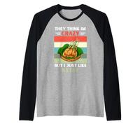 Vintage pensano Che io Sia Pazzo, ma Mi Piace Solo Satay Lover Maglia con Maniche Raglan
