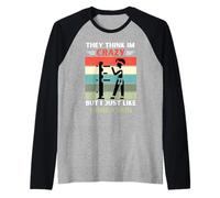 Vintage pensano Che io Sia Pazzo, ma Mi Piace Solo Wing Chun Lover Maglia con Maniche Raglan
