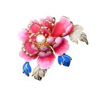 Vintage Perle Strass Spilla Pin Fatto a Mano Disegno Floreale Vestito Distintivo Pin Accessorio Per Moda Forward Donne di Lusso Fiore Spilla, Misura unica, come descritto