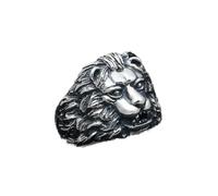 Vintage Personalità Maschile Animale Re Leone Anello Regali Di Moda per L'Amante Argento, Ventiquattro #, OZZKI, D'argento, ventitré#