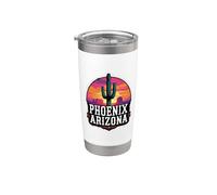 Vintage Phoenix Arizona Cactus Retro Sunset Valley Sun Cactus Bicchiere termico in acciaio inox doppia parete