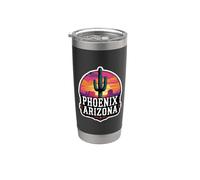 Vintage Phoenix Arizona Cactus Retro Sunset Valley Sun Cactus Bicchiere termico in acciaio inox doppia parete
