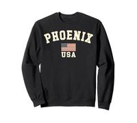 Vintage Phoenix USA Bandiera Americana Arizona Souvenir Retro Felpa