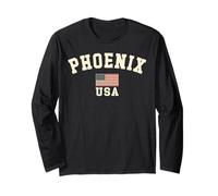 Vintage Phoenix USA Bandiera Americana Arizona Souvenir Retro Maglia a Manica