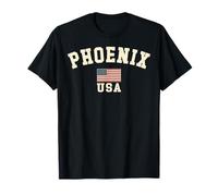 Vintage Phoenix USA Bandiera Americana Arizona Souvenir Retro Maglietta