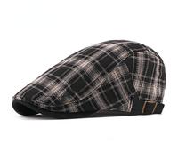 Vintage Piatto Basco Cappello a Righe Plaid Coppola Edera Regolabile Uomo Donna