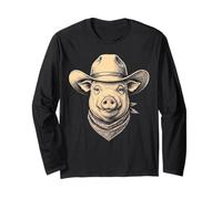 Vintage Pig Cowboy Cappello Bandana Retro Western Maglia a Manica