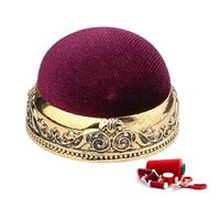 Vintage Pin Cushion - Court Style Half-Ball Shape | Anti-Dropping Retro Pins Cushion with Metal Base | Sewing Pins and Cushions Set for Advancer, Pin Cushiions for Sewing