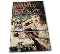 Vintage Pin Up Advert Christmas TREBLE TELA parete arte foto stampa