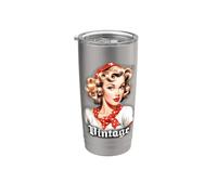 Vintage Pin-Up Ragazza Bionda Bicchiere termico in acciaio inox doppia parete
