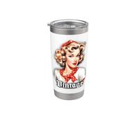 Vintage Pin-Up Ragazza Bionda Bicchiere termico in acciaio inox doppia parete