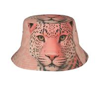 Vintage Pink Leopard Unisex Cappello da Pescatore Leggero Bucket Hat Pieghevole Cappello da Sole per Trekking Viaggi All'Aperto Pesca