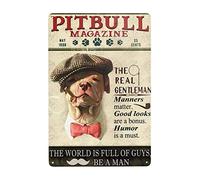 Vintage Pitbull The World is Full of Guys Be A Man Cave Dog Poster Targa in metallo e alluminio, decorazione da parete, 12x16 pollici
