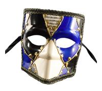 Vintage Pizzo Trim Masquerade Full Face Cover Per Gli Uomini Elegante Contrasto Colore Eyemask Con Nastri Per Carnevale Feste Halloween Party