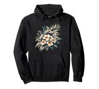 Vintage Plumeria Bianco Floreale Tropical Bloom Estate Felpa con Cappuccio