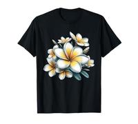 Vintage Plumeria Bianco Floreale Tropical Bloom Estate Maglietta
