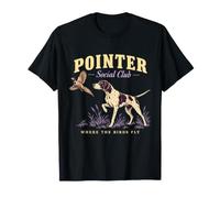 Vintage Pointer Bird Caccia Cane Dove Gli Uccelli Volano Maglietta