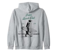 Vintage Polar Beach-Club Pinguino Surfer Felpa con Cappuccio