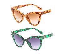 Vintage Polarized Cat Eye Sunglasses for Women,New Design Driving Sun Glasses,Cat Sunglasses, Arancione/verde