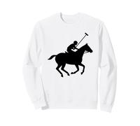 Vintage Polo Silhouette Equitazione Sport Cavaliere Felpa