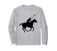 Vintage Polo Silhouette Equitazione Sport Cavaliere Maglia a Manica