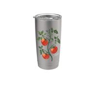 Vintage Pomodoro Pianta Illustrazione Pomodoro Classico Bicchiere termico in acciaio inox doppia parete