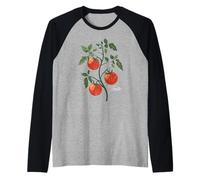 Vintage Pomodoro Pianta Illustrazione Pomodoro Classico Maglia con Maniche Raglan