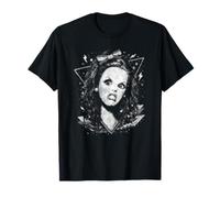 Vintage Pop Art Donna Viso Retro Grunge Halftone Ritratto Maglietta