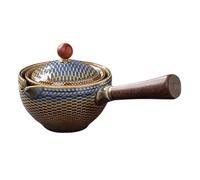 Vintage Porcelain Tea Maker - 360° Rotating Kung Fu Teapot, 160ml Ceramic Tea Dispenser with Built-In Filter, Chinese Style Drip Teapot for Loose LeafTea & Coffee Brewing, Flexible Side Handle Design