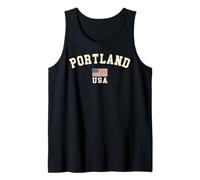 Vintage Portland USA bandiera americana Oregon souvenir retrò Canotta