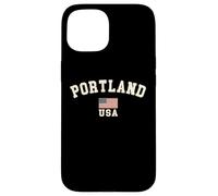 Vintage Portland USA bandiera americana Oregon souvenir retrò Custodia per iPhone 15