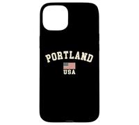 Vintage Portland USA bandiera americana Oregon souvenir retrò Custodia per iPhone 15 Plus