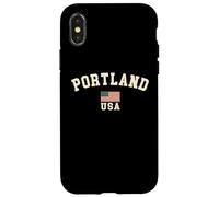 Vintage Portland USA bandiera americana Oregon souvenir retrò Custodia per iPhone X/XS