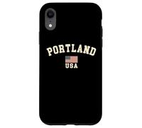 Vintage Portland USA bandiera americana Oregon souvenir retrò Custodia per iPhone XR
