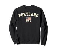 Vintage Portland USA bandiera americana Oregon souvenir retrò Felpa