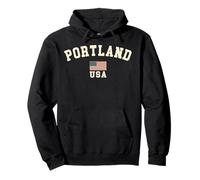 Vintage Portland USA bandiera americana Oregon souvenir retrò Felpa con Cappuccio