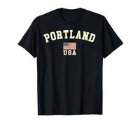 Vintage Portland USA bandiera americana Oregon souvenir retrò Maglietta
