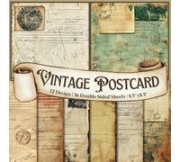 Vintage Postcards Grunge Scrapbook Paper Craft Pad: 12 Old Postcard Designs, 36 Double-Side Sheets Printed on 8.5"x8.5" Size Paper. Great For Card ... Collage, Cardstock, DIY Project Etc