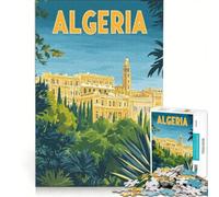 Vintage Poster Algeria Puzzle da 1000 pezzi | Antistress apprendimento educativo miglioramento dell'amore tra le coppie 75x50cm