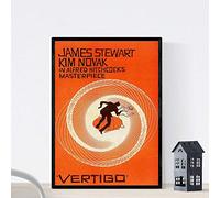 Vintage Poster Nacnic. Poster del Film Vintage Vertigo - Hitchcock. grandezza A4
