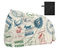 Vintage Postmark Natale senza cuciture Bike copertura impermeabile cyclette copertura bici deposito