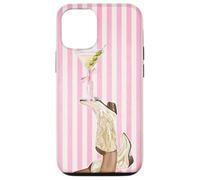 Vintage Preppy cowgirl Boot & Coquette Martini Strisce Rosa Custodia per iPhone 12/12 Pro