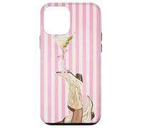 Vintage Preppy cowgirl Boot & Coquette Martini Strisce Rosa Custodia per iPhone 12 mini