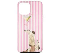 Vintage Preppy cowgirl Boot & Coquette Martini Strisce Rosa Custodia per iPhone 12 Pro Max