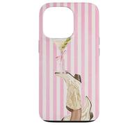 Vintage Preppy cowgirl Boot & Coquette Martini Strisce Rosa Custodia per iPhone 13 Pro