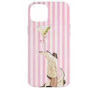 Vintage Preppy cowgirl Boot & Coquette Martini Strisce Rosa Custodia per iPhone 15 Plus